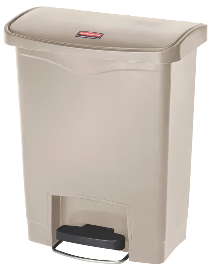 Rubbermaid Tret-Abfalleimer Slim Jim, 30 Liter, Beige
