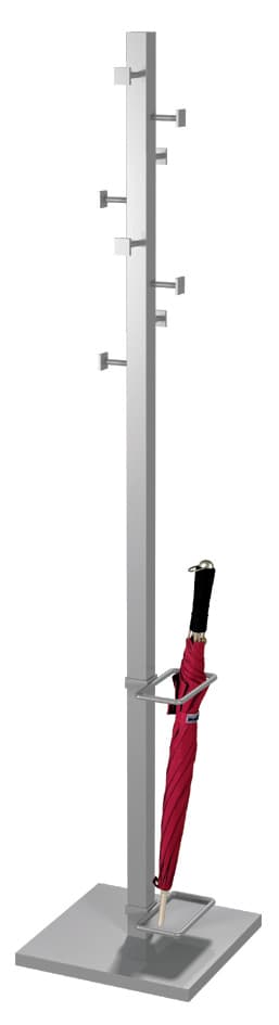 Kerkmann Garderobenständer Slimline, 8 Haken, Alusilber