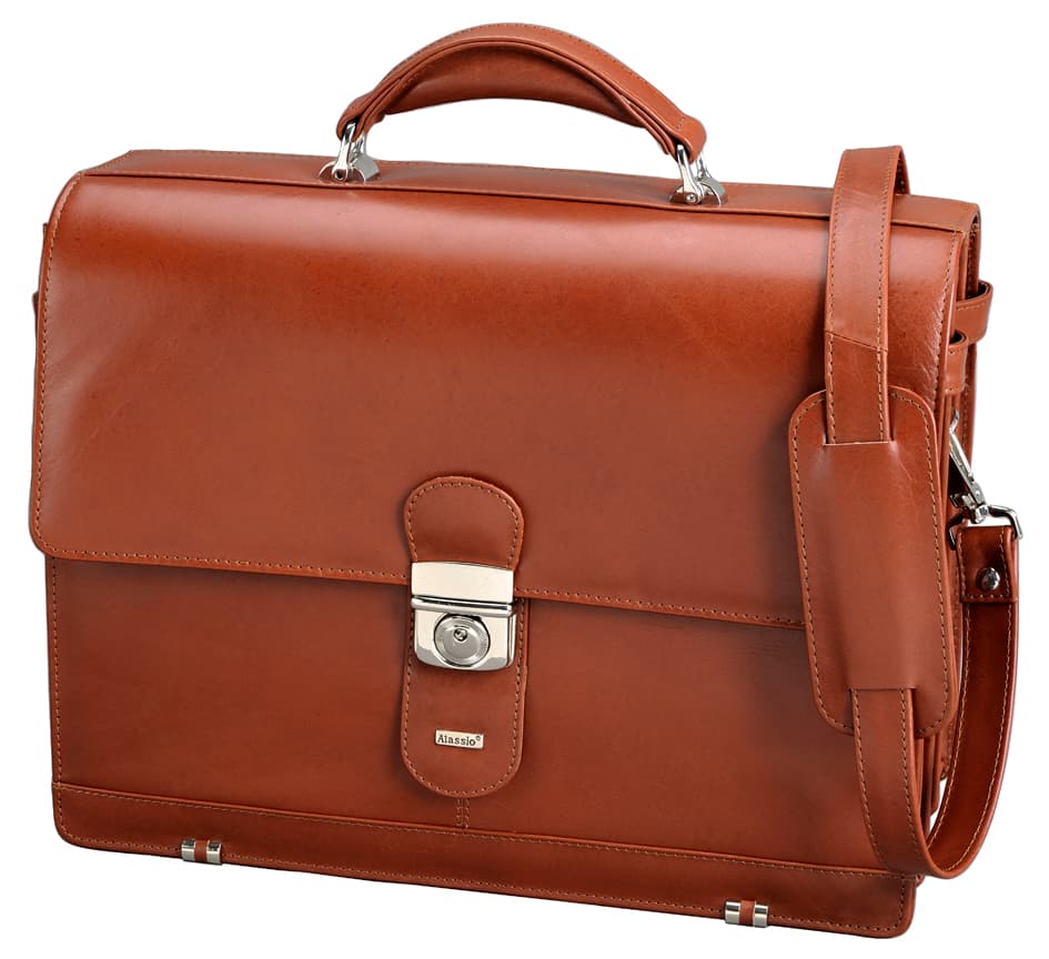 Alassio Aktentasche , Mocca, , Leder, Cognac-Farben