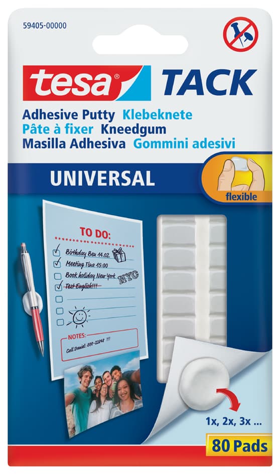 Tesa Tack Klebeknete Universal, Wieder Ablösbar, Weiß