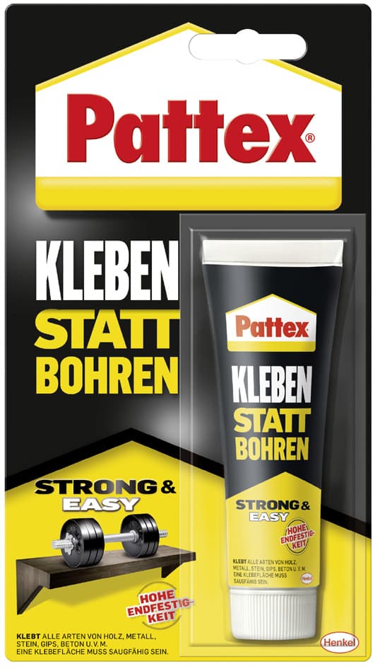Pattex Kraftkleber Kleben Statt Bohren, 50 G Standtube, Weiß