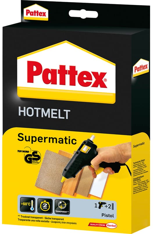 Pattex Heißklebepistole Hot Supermatic, Schwarz/Gelb