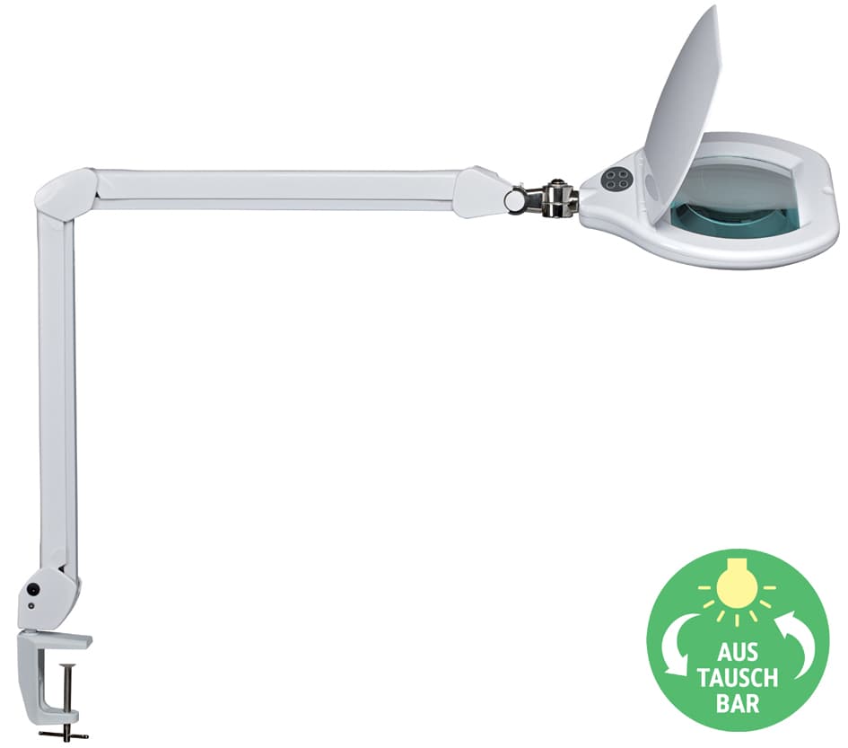 Maul Led-Lupenleuchte Maulcrystal, Klemmfuß, Weiß