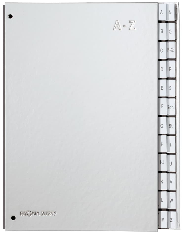 Pagna Pultordner Color, Din A4, A - Z, 24 Fächer, Silber