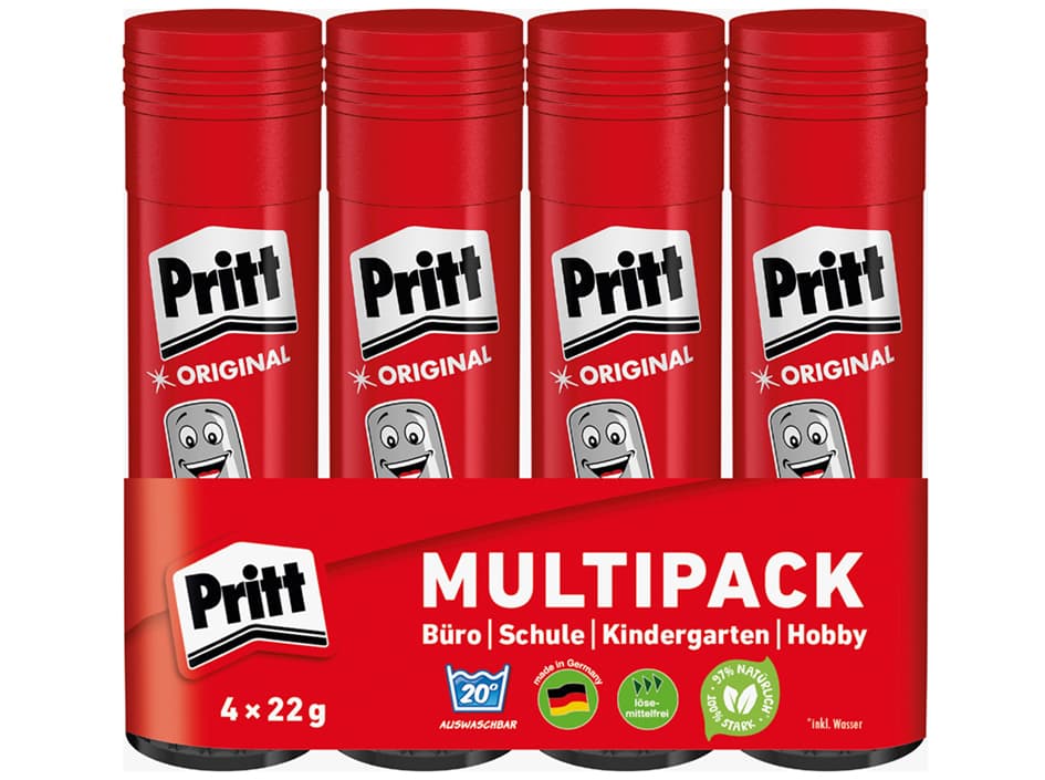 Pritt Klebestift 4 X 22 G Im Spar-Pack, Lösemittelfrei