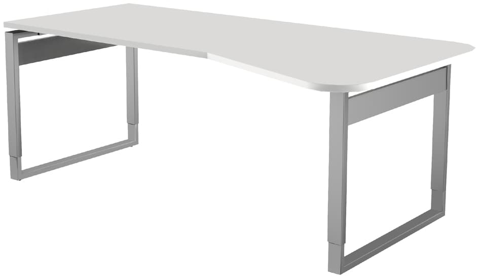 Kerkmann Pc-Schreibtisch Form 5, Bügel-Gestell, Weiß