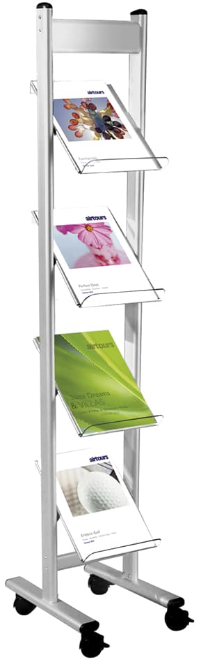 Kerkmann Prospektregal Ecoline, Für 4 X Din A4, Alusilber
