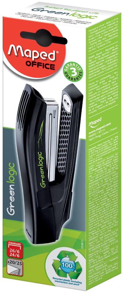 Maped Heftgerät Full Strip Greenlogic, Schwarz