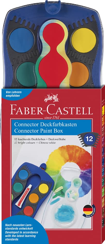 Faber-Castell Deckfarbkasten Connector, 24 Farben, Rot