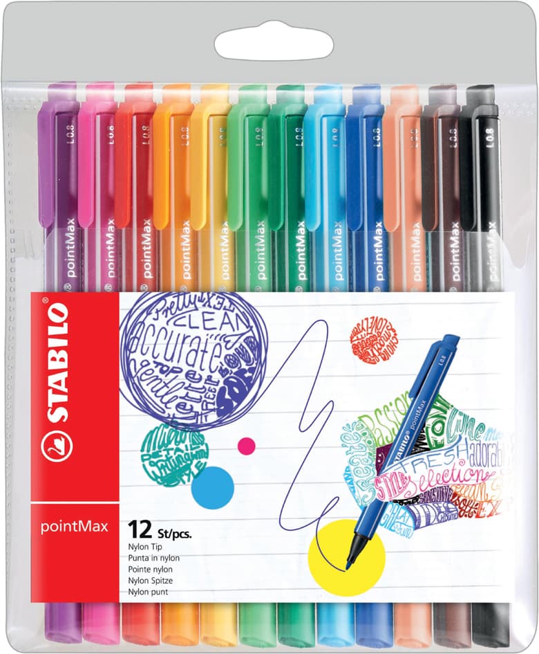 Stabilo Fasermaler Pointmax, 12er Kunststoffetui