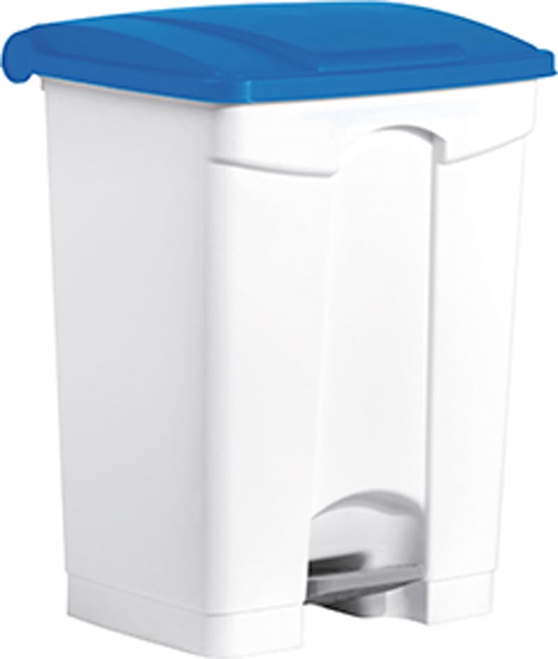 Helit Tret-Abfalleimer , The Step, , 70 Liter, Weiß/Blau