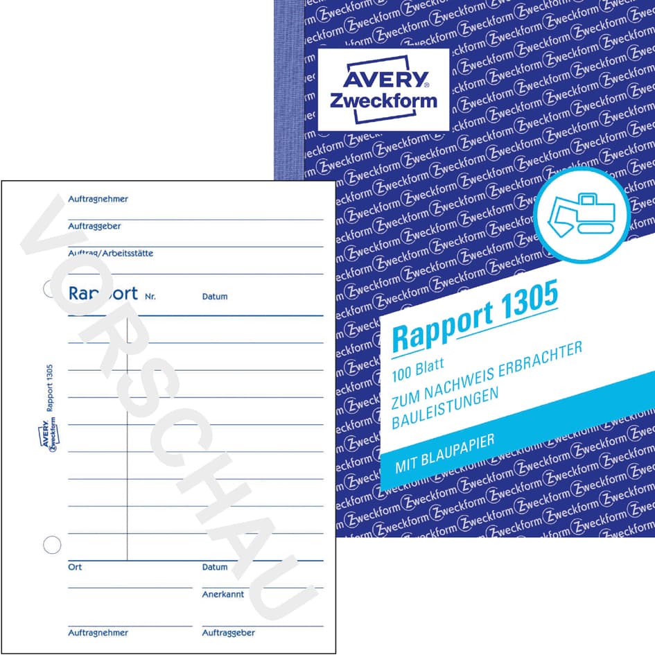 Avery Zweckform Formularbuch , Rapport, , A6, 100 Blatt