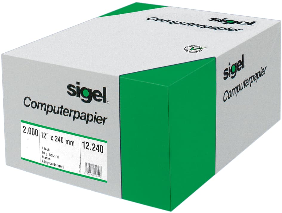 Sigel Din-Computerpapier Endlos, 180 Mm X 8,  (20,32 Cm)