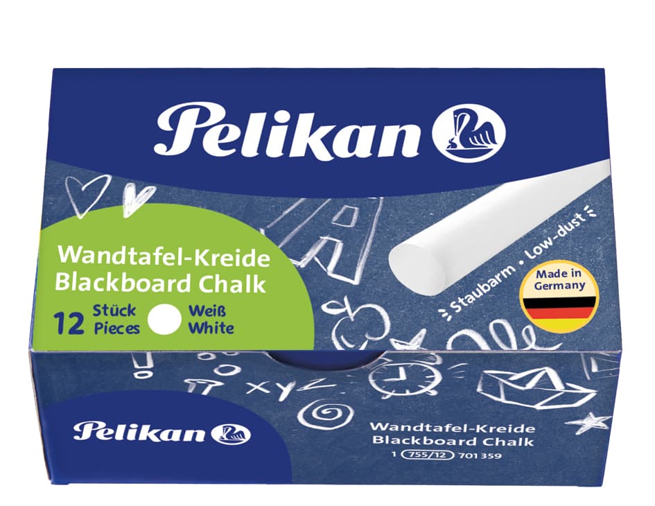 Pelikan Wandtafelkreide 755/12, Weiß, Kartonetui