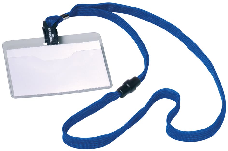 Durable Namensschild, Mit Textilband, 90 X 60 Mm, Dunkelblau