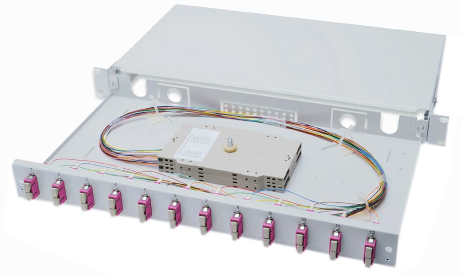 Digitus 19,  Glasfaser Lwl Spleißbox, Om4, Bestückt, 12 X Sc