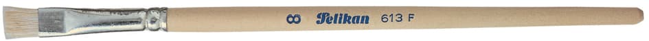 Pelikan Borstenpinsel 613 F, Gr. 6, Unlackierter Holzstiel
