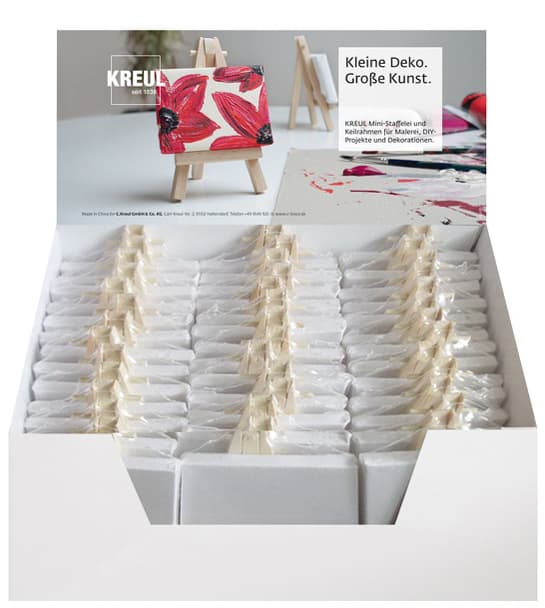 Kreul Mini-Keilrahmen & Mini-Staffelei, Im Display