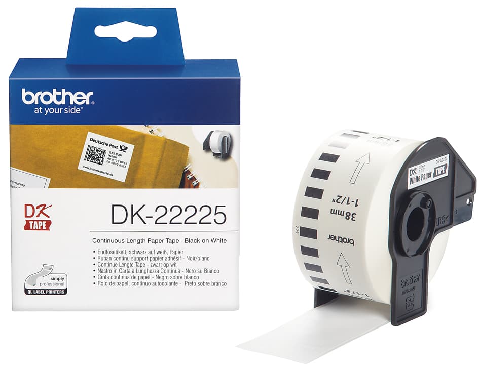 Brother Dk-22210 Endlos-Etiketten Papier, 29 Mm X 30,48 M