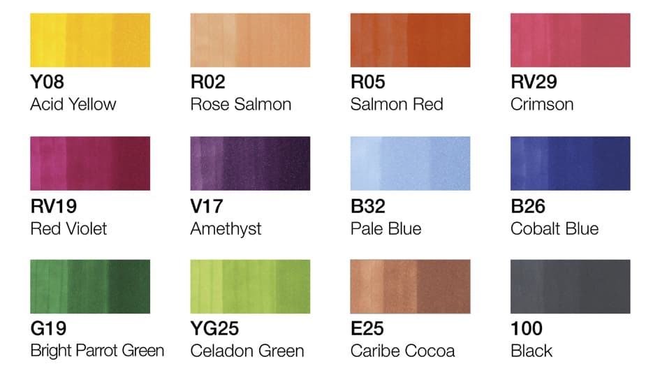 Copic Marker Classic, 12er Set Sommerfarben
