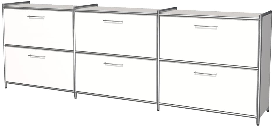 Kerkmann Sideboard Artline, 2 Ordnerhöhen, 6 Schubladen,Weiß