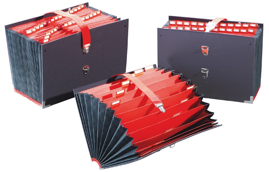 Extendos Fächertasche, 31 Fächer, Numerisch 1 - 31, Schwarz