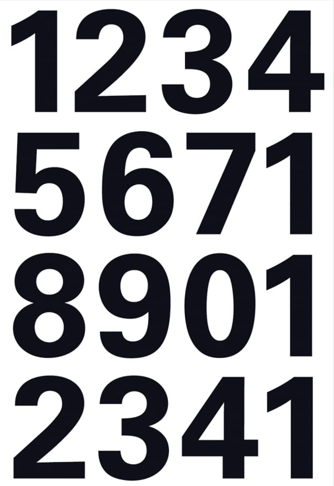 Herma Zahlen-Sticker 0-9, Folie Schwarz, Höhe: 25 Mm