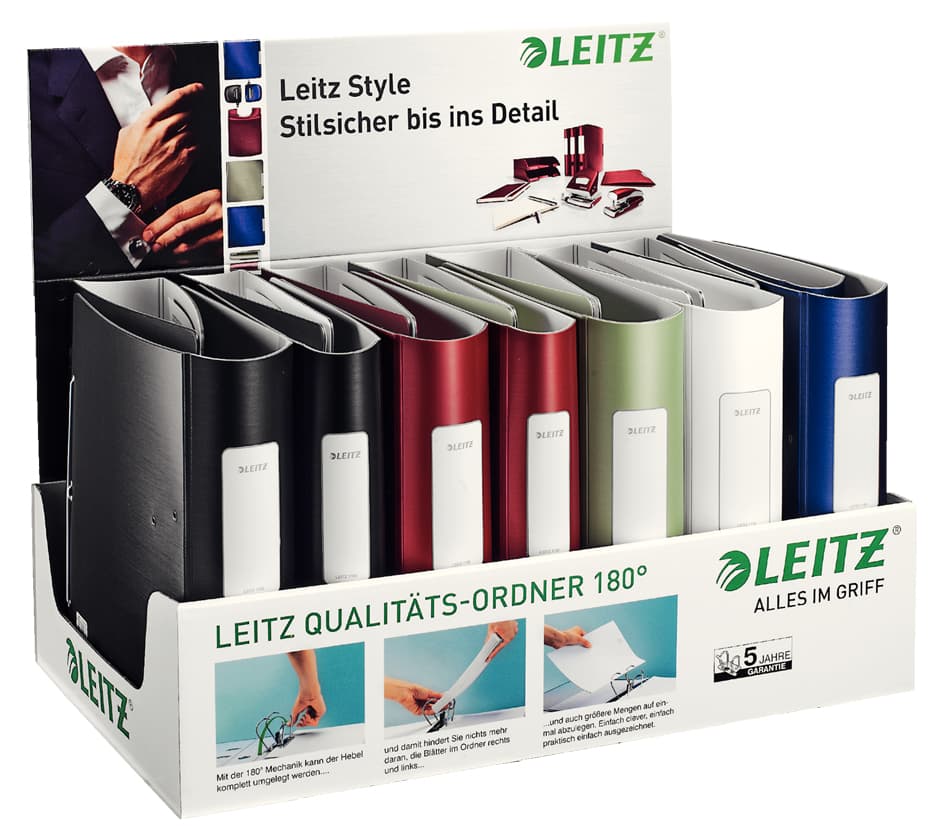 Leitz Ordner Active Style, 180 Grad, 15er Display