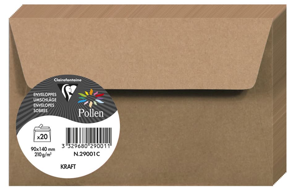 Pollen By Clairefontaine Briefumschlag Kraft, 110 X 220 Mm