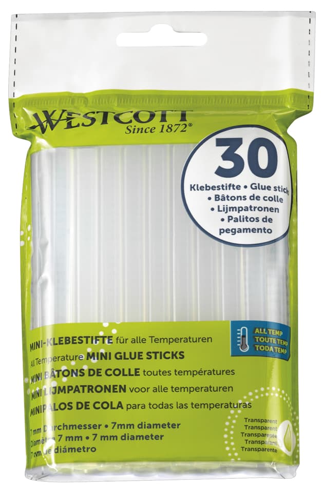 Westcott Heißklebepatronen, Durchmesser: 7 Mm, 30 Stück