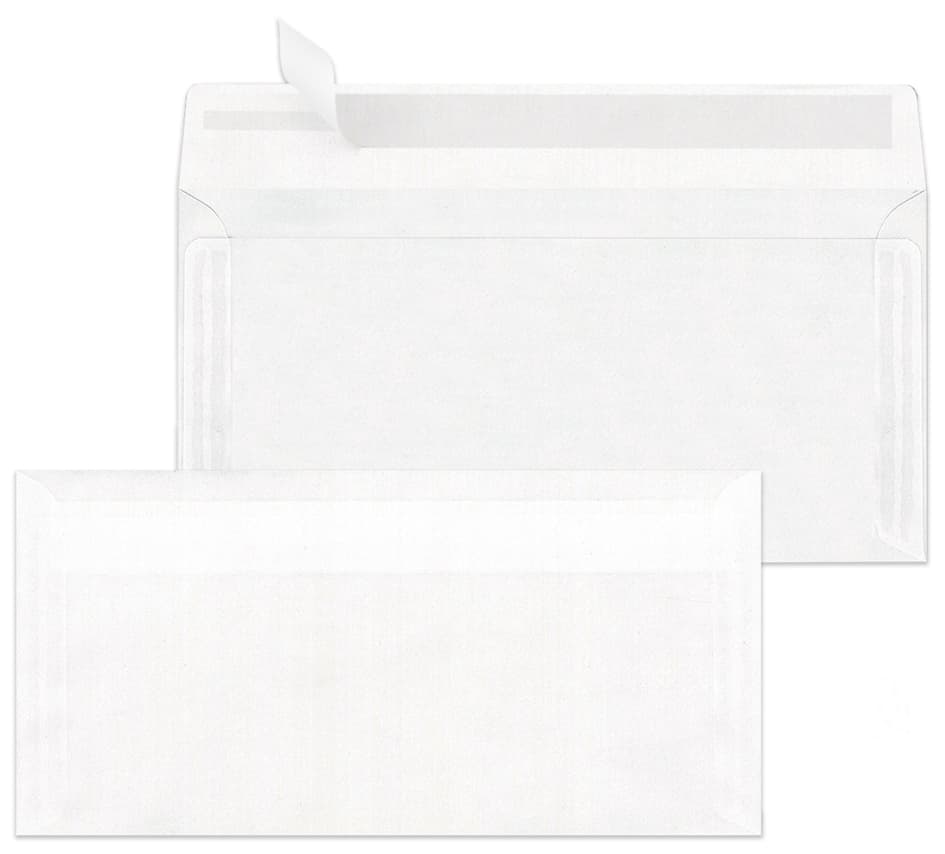 Mailmedia Briefumschlag Din Lang, Weiß-Transparent