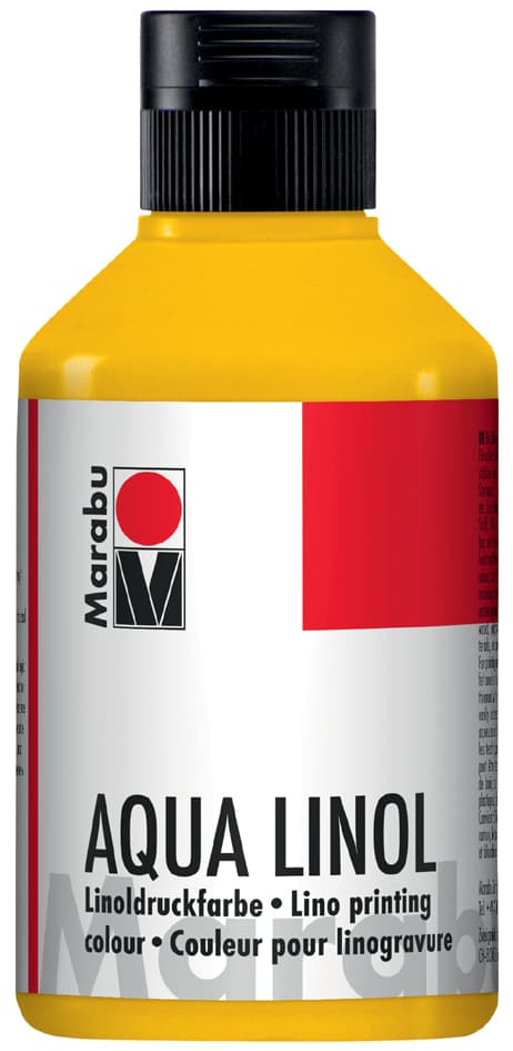Marabu Aqua-Linoldruckfarbe, Mittelgelb, 250 Ml