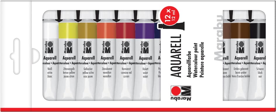 Marabu Aquarellfarbe, 12 Ml, 12er-Set