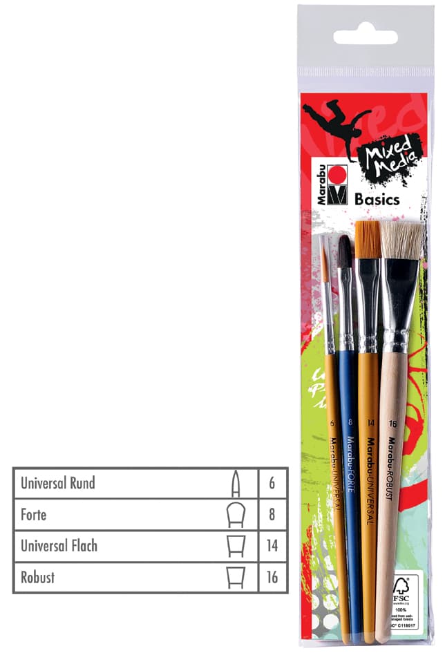 Marabu Pinsel-Set , Basics, , Basisausstattung