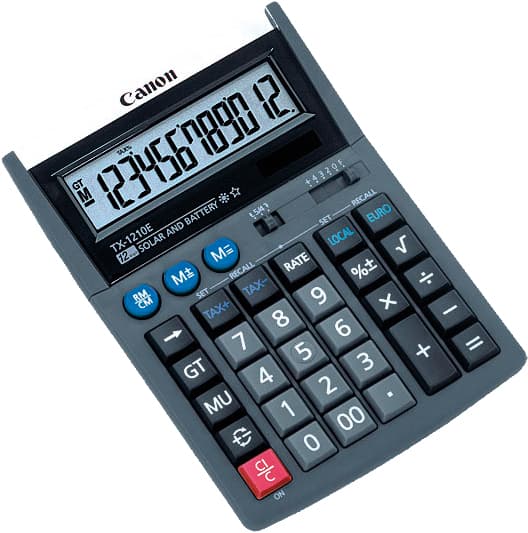 Canon Tischrechner Tx-1210e, Solar-/ Batteriebetrieb