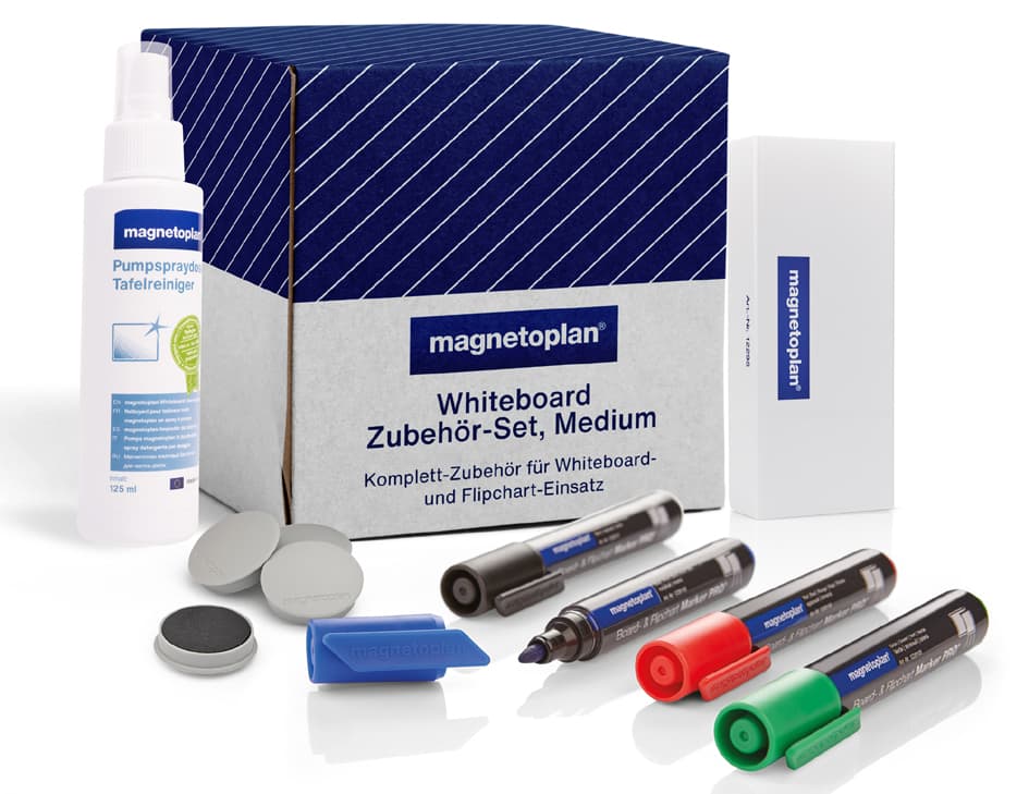 Magnetoplan Weißwandtafel-Zubehör-Set , Medium,