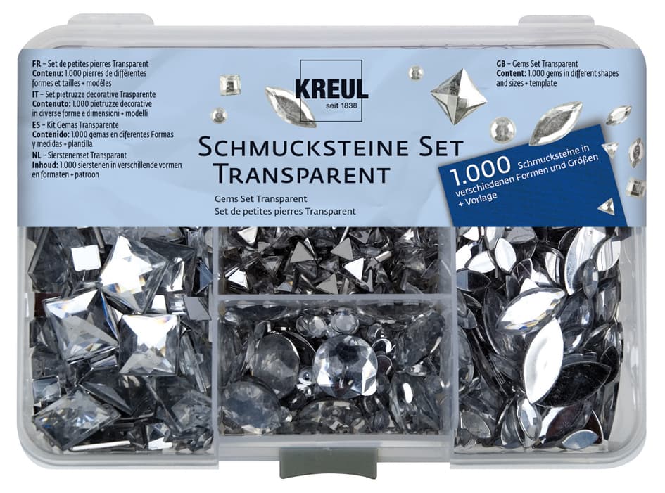 Kreul Schmucksteine-Set , Transparent,