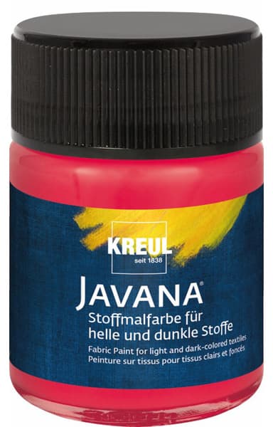 Kreul Textilfarbe Javana, Rot, Im Glas, 50 Ml