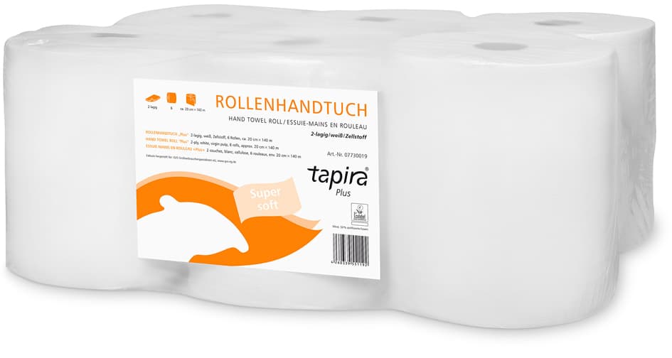 Tapira Handtuchrolle Plus, 2-Lagig, Weiß, 140 M