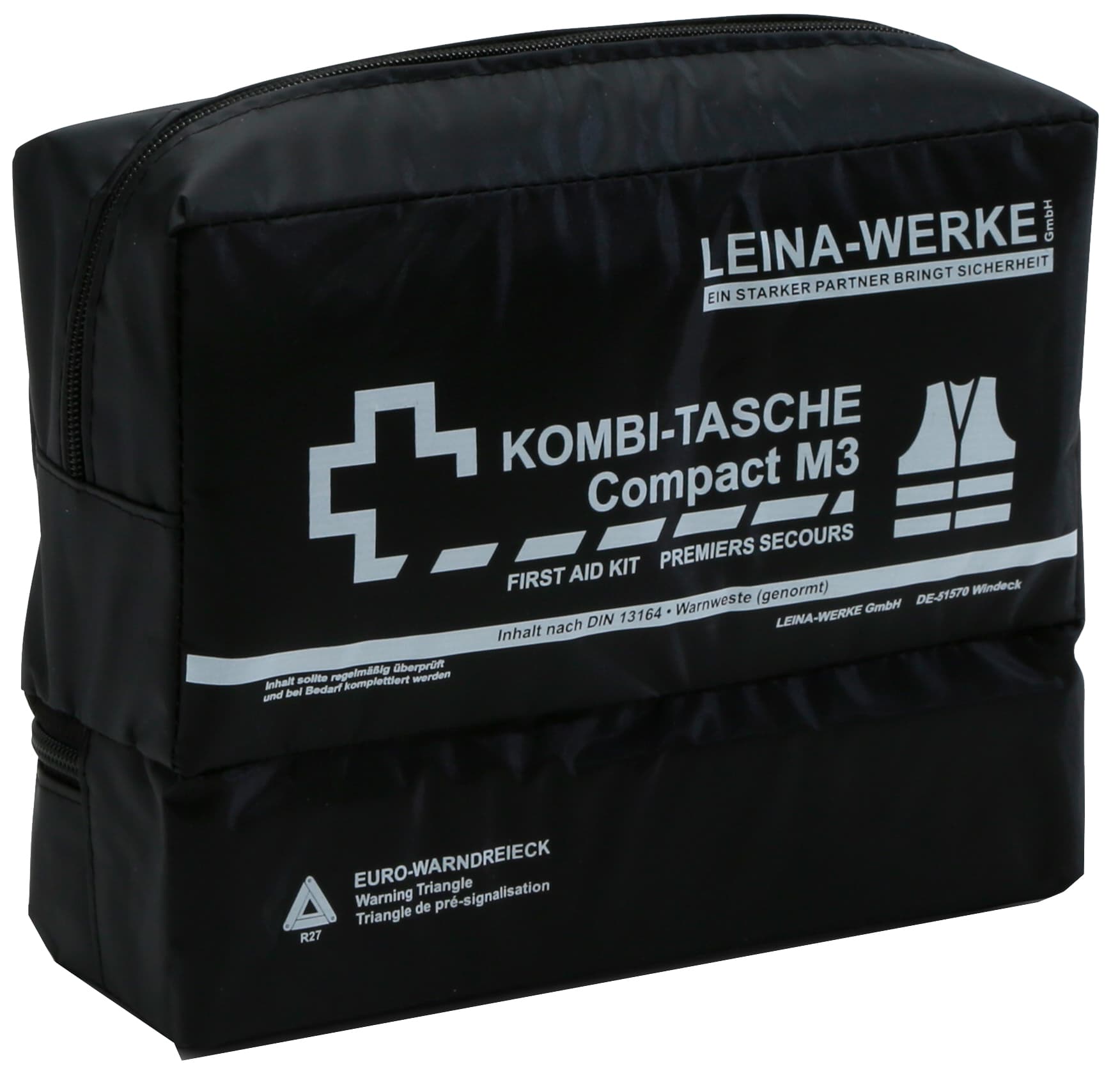 Leina Kfz-Kombitasche Compact M3, Inhalt Din 13164, Schwarz