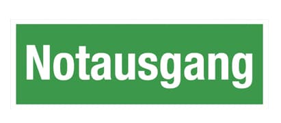 Leina Hinweisschild, Text: , Notausgang, , Nachleuchtend