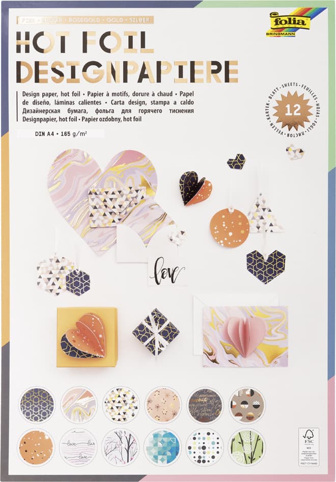 Folia Designpapierblock , Hotfoil Iii, , Din A4, 165 G/Qm