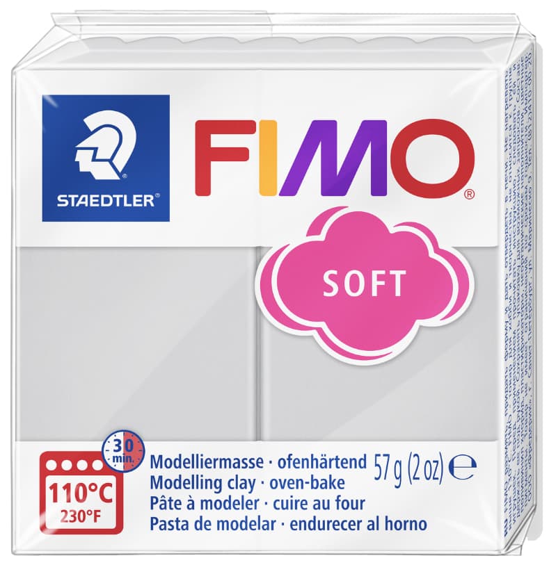 Fimo Soft Modelliermasse, Ofenhärtend, Delfingrau, 57 G
