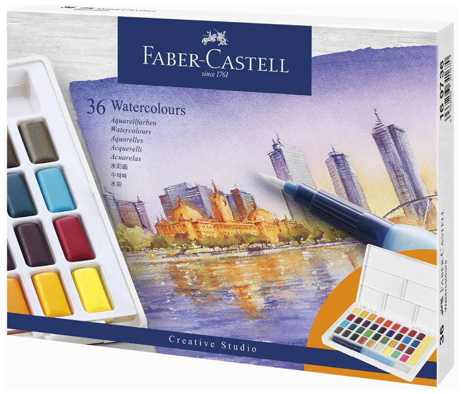 Faber-Castell Aquarellfarbe In Näpfchen, 36er Etui