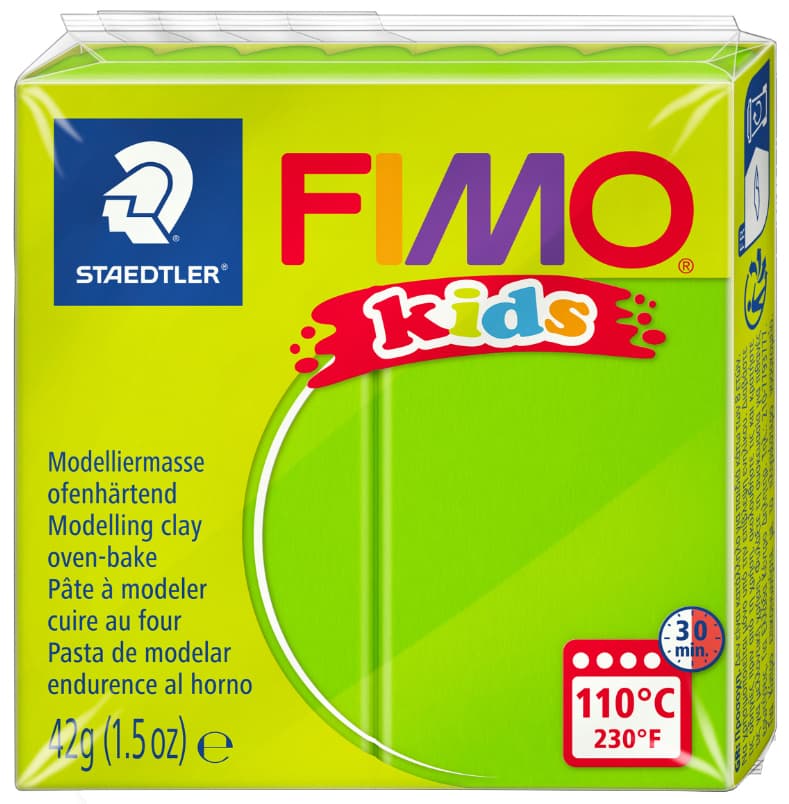 Fimo Kids Modelliermasse, Ofenhärtend, Hellgrün, 42 G