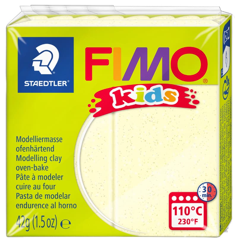 Fimo Kids Modelliermasse, Ofenhärtend, Pearl-Hellgelb, 42 G