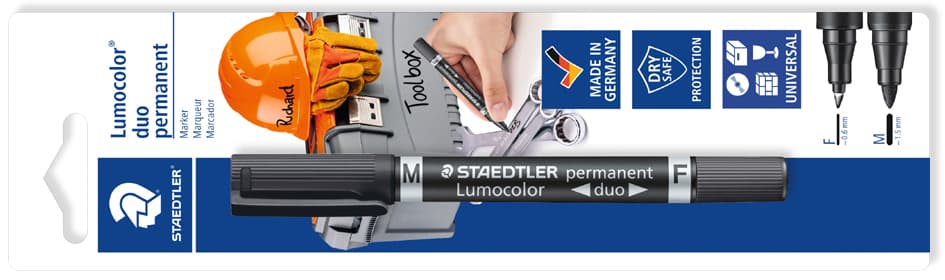 Staedtler Lumocolor Heimwerkermarker Duo Permanent, Blister