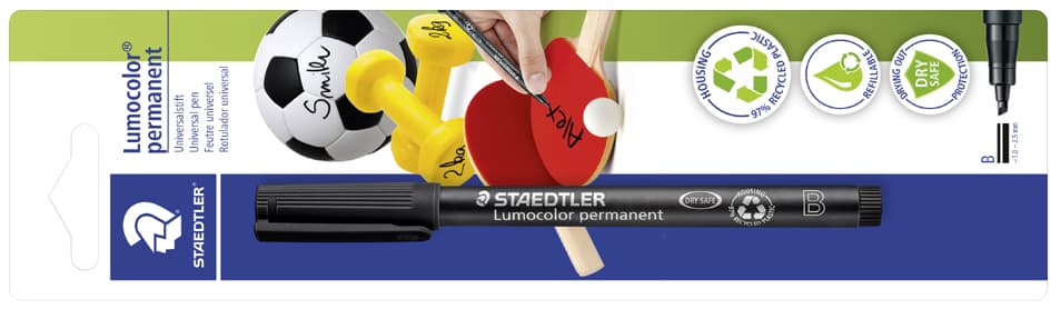 Staedtler Lumocolor Sportmarker Permanent, Schwarz, Blister