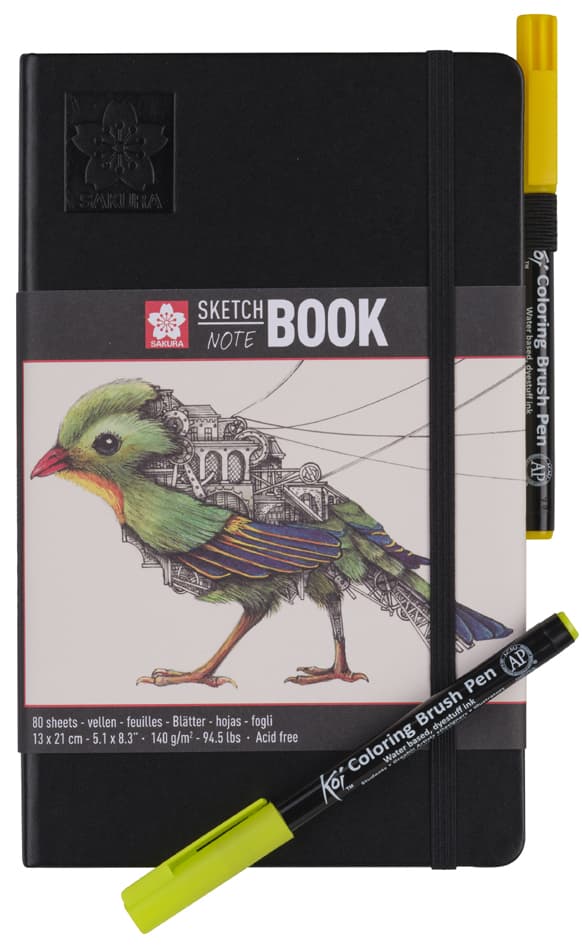 Sakura Skizzenbuch/Notizbuch, 90 X 140 Mm, Schwarz/Cremeweiß
