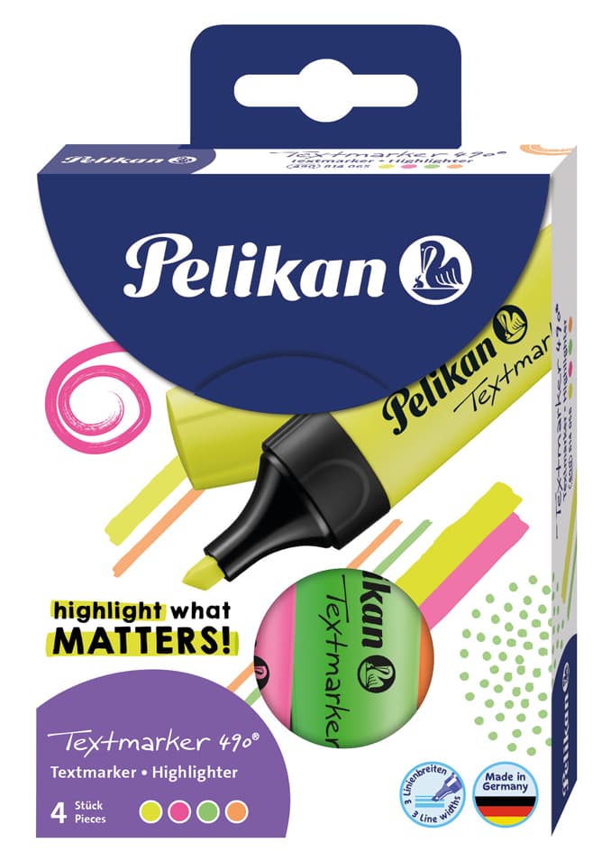 Pelikan Textmarker 490, 6er Etui, Farbig Sortiert